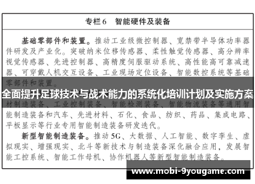 全面提升足球技术与战术能力的系统化培训计划及实施方案