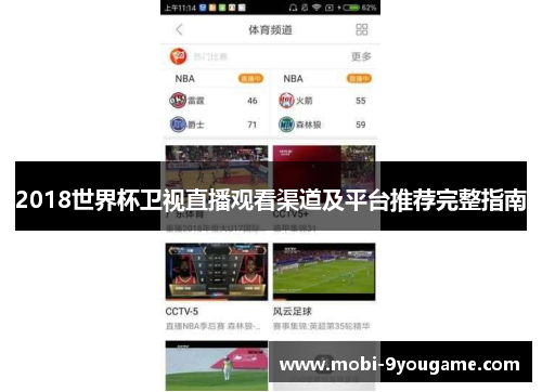 2018世界杯卫视直播观看渠道及平台推荐完整指南